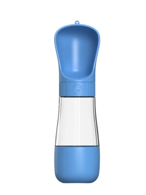 TrailSip portable pet water bottle with drinking tray