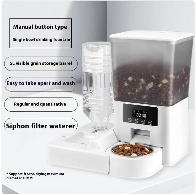 Smart dual-bowl video feeder with timed portions